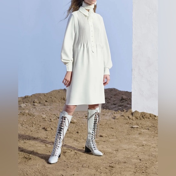 See By Chloe Dress Solid Ivory /white Women’s Size 40 - Picture 2 of 13